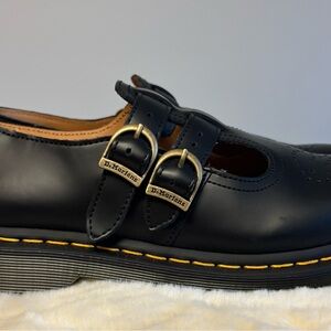 Dr. Martens Black Leather Shoes with Translucent Soles
